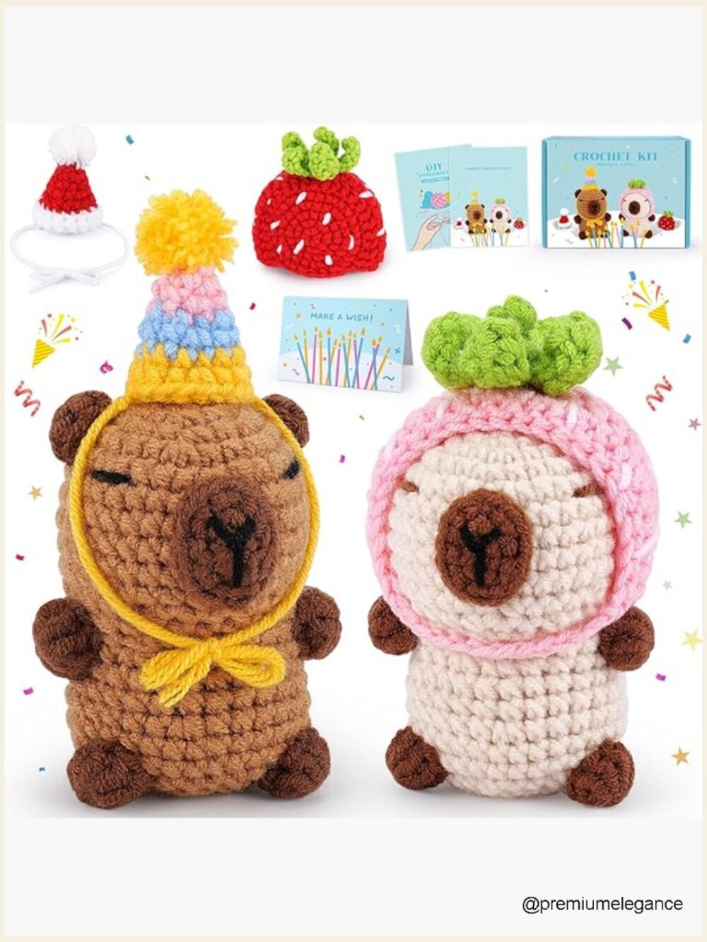 Crochet Kit for Beginners 2PCS Stuffed Animal Knitting Set with Video Tutorials
